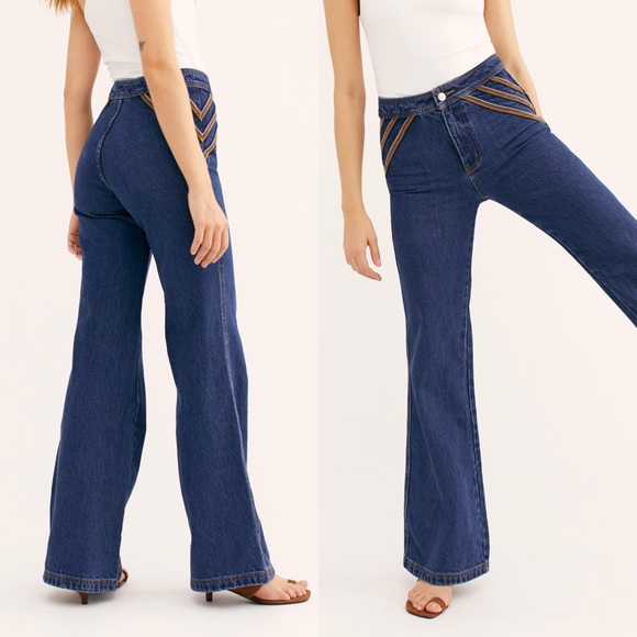 Free People Denim - Free People Over The Rainbow Flared High Jeans
